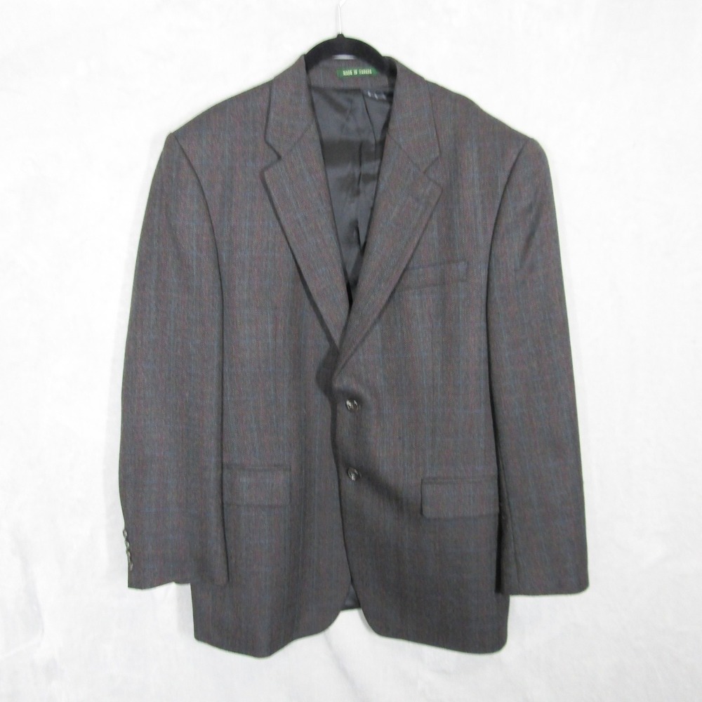 Lauren Ralph Lauren Wool Blazer Sport Coat Two Button Gray Plaid Men 44